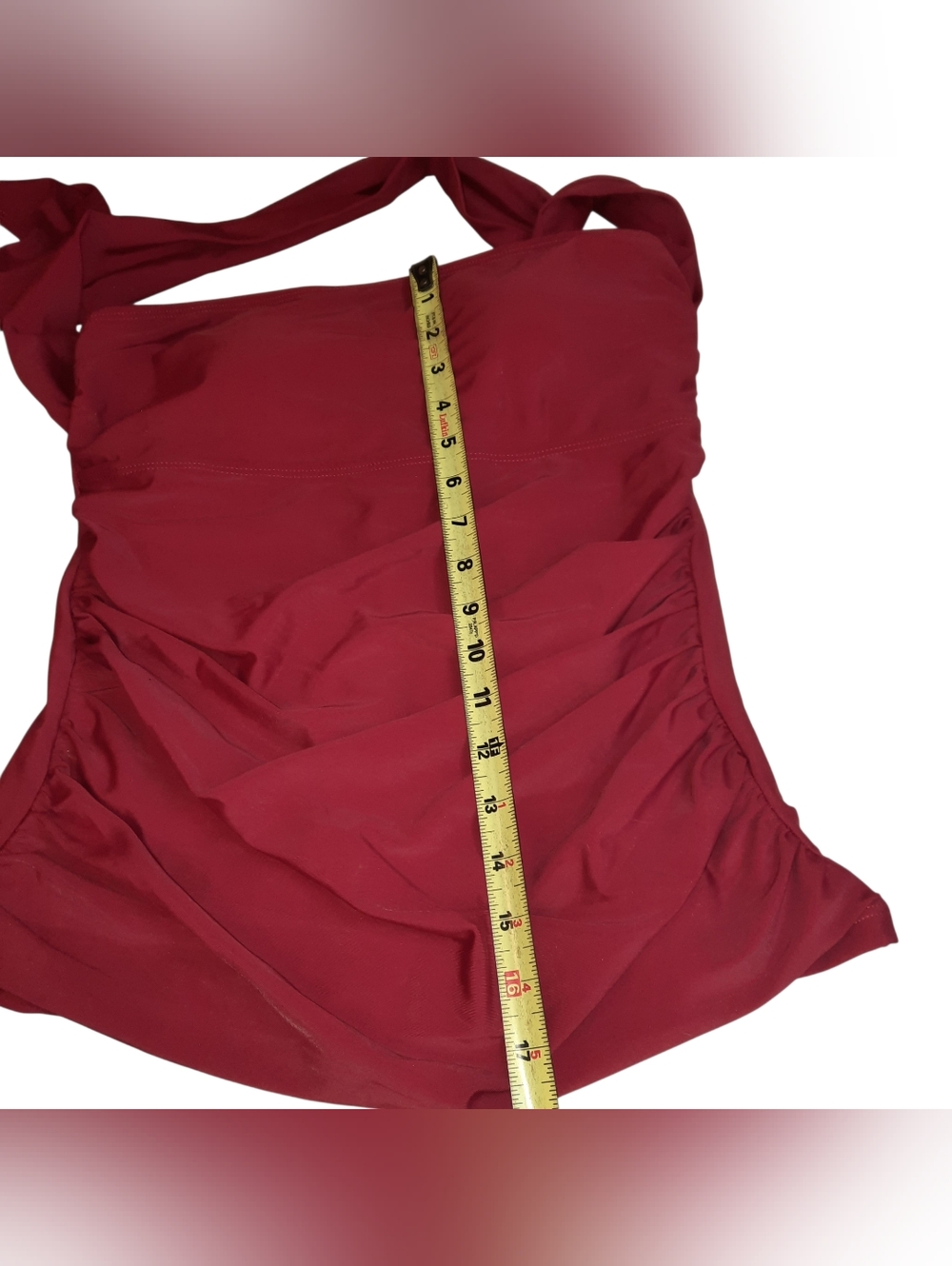 One-Shoulder Burgundy Women's Swim Bikini - Picture 7 of 13